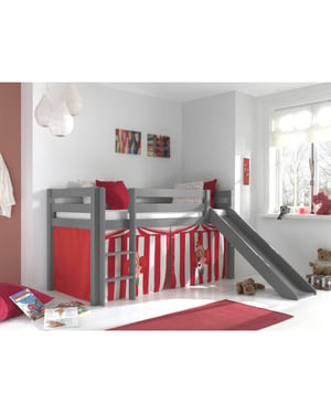 Lucevi pino halfhoogslaper h115cm met glijbaan 90 x 200 cm chucky