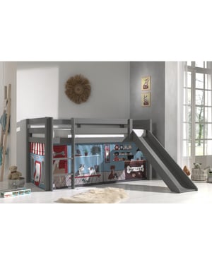 Lucevi pino halfhoogslaper h115cm met glijbaan 90 x 200 cm pet shop