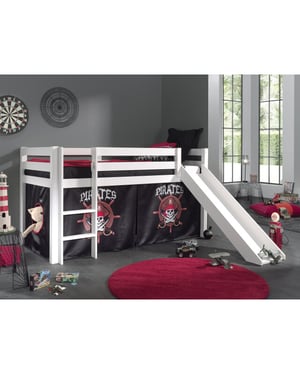 Lucevi pino halfhoogslaper h115cm met glijbaan 90 x 200 cm pirates