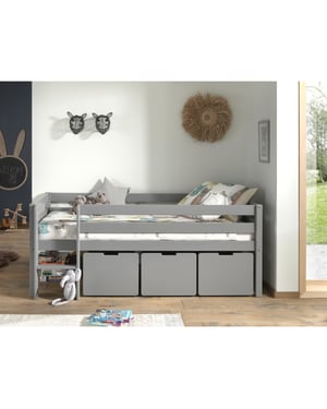 Lucevi pino halfhoogslaper h85cm met ladder 90 x 200 cm pino set van 3