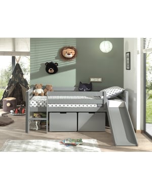 Lucevi pino halfhoogslaper h85cm met glijbaan 90 x 200 cm pino set van 2