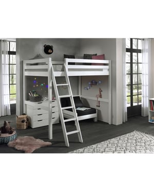 Lucevi pino mezzanine bed 140 x 200 cm pino commode 4 laden pino