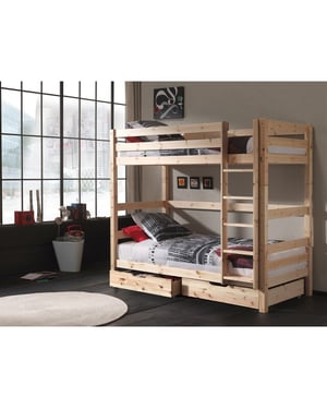 Lucevi pino stapelbed h180cm 90 x 200 cm natuur pino 2 lades natuur
