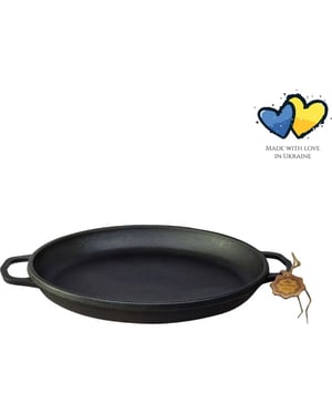 Maysternya Ronde gietijzeren barbecuepan ø 40 cm mat zwart