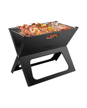 WDMT Opvouwbare barbecue 44,5 x 30,5 x 35 cm compacte mini grill mat zwart