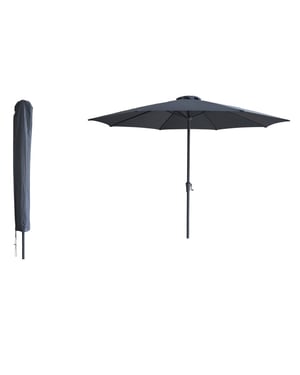 Kopu ® madrid 350 cm grote parasol rond met beschermhoes grijs