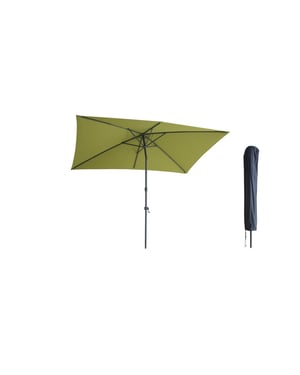 Kopu ® sevilla parasol rechthoek 200x300 cm met hoes balkonparasol olijf