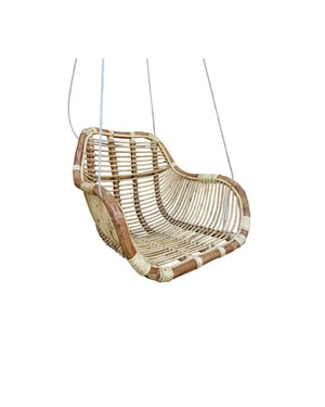 Van der Leeden Rotan hangstoel fly (l)66 x (b)65 x (h)49 cm steel wire