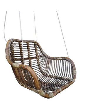 Van der Leeden Rotan hangstoel fly brown (l)66 x (b)65 x (h)49 cm steel wire