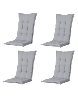 Madison tuinkussens hoge rug panama light grey 123x50 - 4 stuks