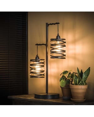 Hoyz Hoyz tafellamp industrieel vintage tafellamp van metaal en glas spiraal