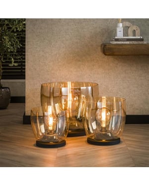 Hoyz vloerlamp up xl amberkleurig glas Ø33