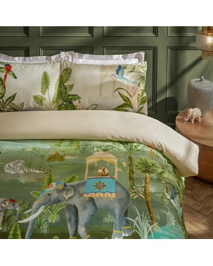 Botanical Riches Odisha Exotic Duvet Cover Set, Double, Jungle