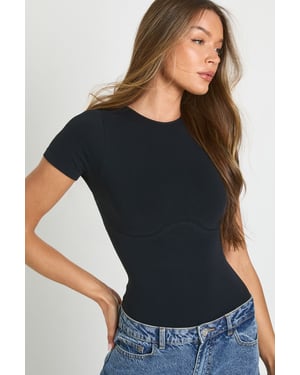 Seamless Crew Neck Short Sleeve Bodysuit