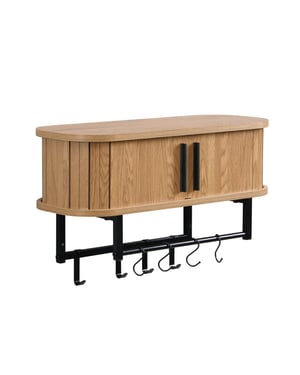 Furnilux Kapstok 60 x 24 x 32 cm smal wandkapstok kiruna 8 haken licht