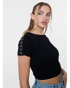 Hook & Eye Shoulder Detail Crop Top