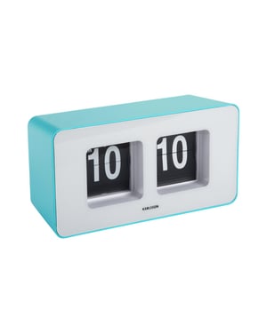 Karlsson wand/tafelklok funky flip turquoise blue