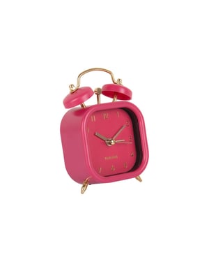 Karlsson wekker metallic glam vierkant dark pink