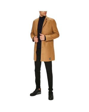 TOM TAILOR Mens Trench Over Coat Wool Winter Long Jacket Formal Office Outwear