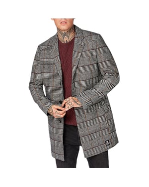 TOM TAILOR Mens Trench Over Coat Wool Winter Long Jacket Formal Office Outwear