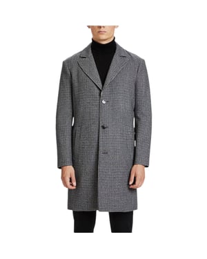 TOM TAILOR Mens Trench Over Coat Wool Winter Long Jacket Formal Office Outwear
