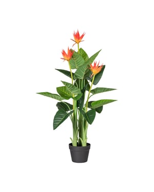 Kopu ® kunstplant guzmania 105 cm met 3 oranje bloemen nepplant