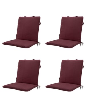 Madison stapelstoelkussen bordeaux canvas eco+ ca. 97x49 cm set van 4