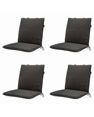 Madison stapelstoelkussen dark grey canvas eco+ ca. 97x49 cm set van 4