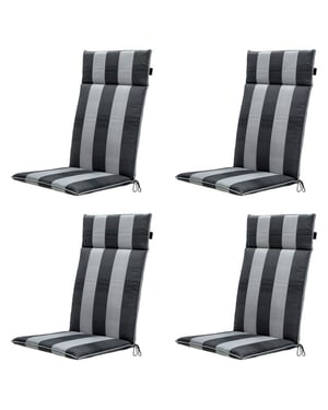Madison tuinstoelkussen hoge rug alice grey ca. 120x50 cm set van 4