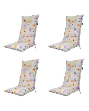 Madison tuinstoelkussen hoge rug florina purple ca. 123x50 cm set van 4