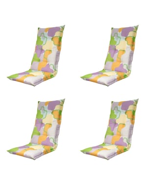 Madison tuinstoelkussen hoge rug grafi lila ca. 123x50 cm set van 4