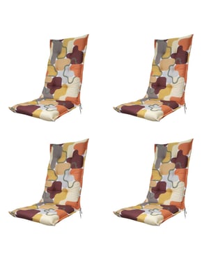 Madison tuinstoelkussen hoge rug grafi bordo ca. 123x50 cm set van 4