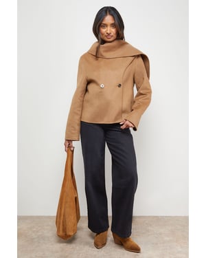Hand Stitched Scarf Longline Jacket Coat