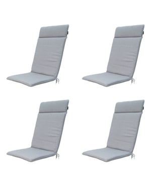 Madison tuinstoelkussen hoge rug napels grey ca. 120x50 cm set van 4