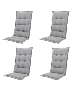 Madison tuinstoelkussen hoge rug napels grey ca. 123x50 cm set van 4