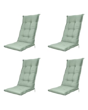 Madison tuinstoelkussen hoge rug napels kaki ca. 123x50 cm set van 4