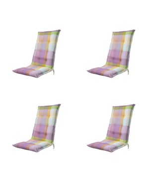 Madison tuinstoelkussen hoge rug sya purple ca. 123x50 cm set van 4