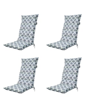 Madison tuinstoelkussen hoge rug trivia grey ca. 123x50 cm set van 4