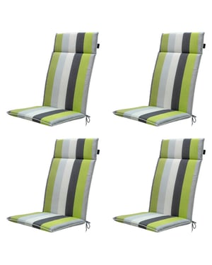 Madison tuinstoelkussen hoge rug victoria green ca. 120x50 cm set van 4