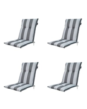 Madison tuinstoelkussen lage rug banda grey ca. 105x50 cm set van 4