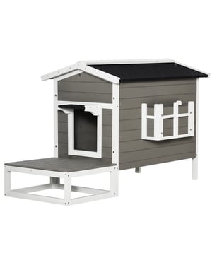 4goodz Kattenhuis met terras 115x67x75 cm -