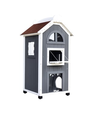 4goodz Kattenvilla 2 verdiepingen 59x55x109 cm -