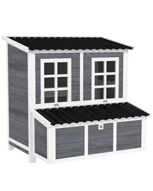 4goodz Kippen legnest voor 4-6 kippen waterdicht dak 100x86x100cm grijs