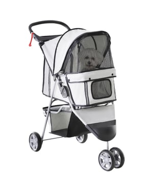 4goodz Luxe hondenkar hondenbuggy met verstelbare stuurhoogte -