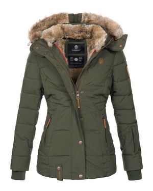Marikoo dames winterjas Nekoo met imitatiebont capuchon & teddyvoering
