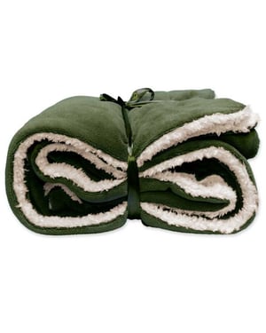 Unique Living lars coral fleece/suede plaid 150x200cm winter green