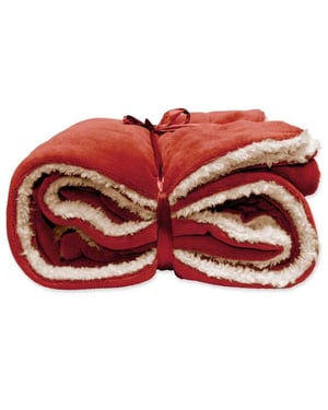 Unique Living | lars coral fleece/suede plaid 150x200cm redwood