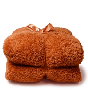 Unique Living plaid teddy 150x200cm orange flame