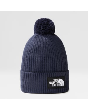 TNF Logo Box Pom Beanie Summit Navy