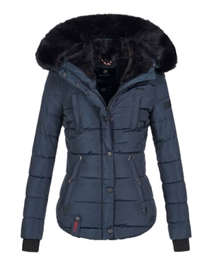 Marikoo dam vinterjacka Lotusblüte med teddyfoder & fuskpälskrage
